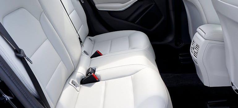 White backseats of a car