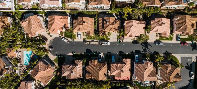 An overhead shot of of one of the family-friendly Texas cities to move to.