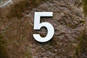 Number 5 on a rock